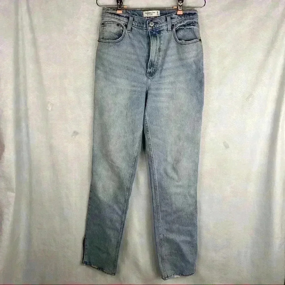 ABERCROMBIE FITCH The 90s Straight Ultra High Rise Jeans Sz 28/ 6L  Medium Wash - Picture 2 of 14